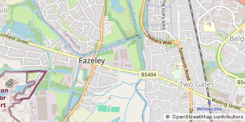 Map of Tamworth, Staffordshire