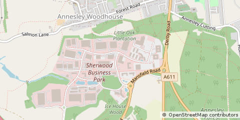Map of Annesley, Nottinghamshire