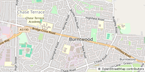 Map of Burntwood, Staffordshire