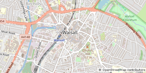 Map of Walsall, West Midlands