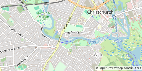 Map of Christchurch, Dorset