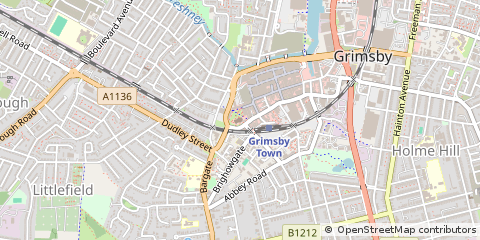 Map of Grimsby, N E Lincolnshire