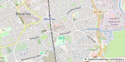 Map of Beverley, East Riding of Yorkshire