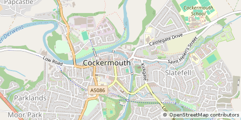 Map of Cockermouth, Cumbria