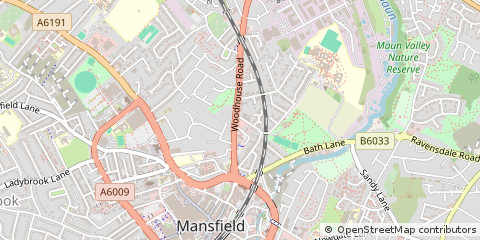 Map of Mansfield, Nottinghamshire