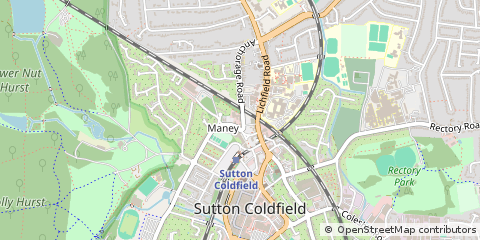 Map of Sutton Coldfield, West Midlands
