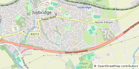 Map of Ivybridge, Devon