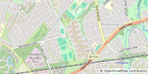 Map of Hebburn, Tyne & Wear