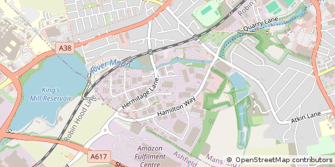 Map of Mansfield, Nottinghamshire