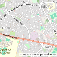Map of Huddersfield, West Yorkshire