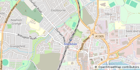 Map of Stockton-on-Tees, Durham