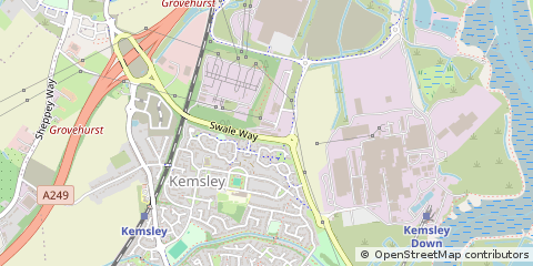 Map of Sittingbourne, Kent