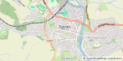 Map of Totnes, Devon