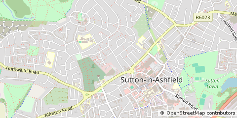Map of Sutton-in-Ashfield, Nottinghamshire