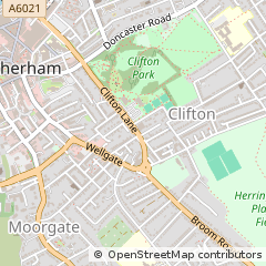 Map of Rotherham, South Yorkshire