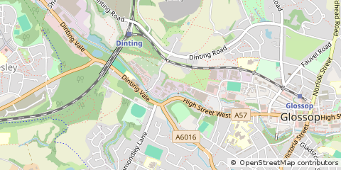 Map of Glossop, Derbyshire