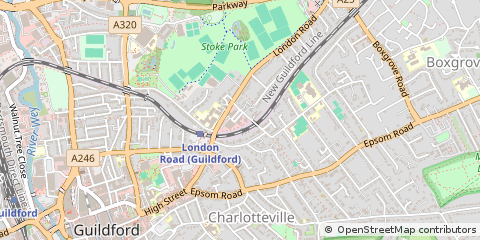 Map of Guildford, Surrey