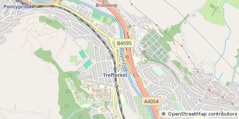 Map of Pontypridd, MID Glamorgan