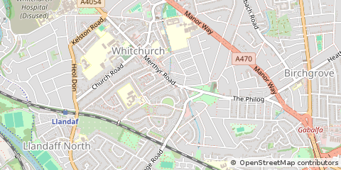 Map of Whitchurch, Cardiff