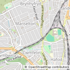 Map of Swansea, West Glamorgan
