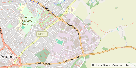 Map of Sudbury, Suffolk