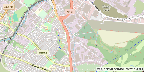 Map of Sheffield, South Yorkshire