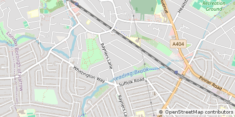 Map of Harrow, Middlesex