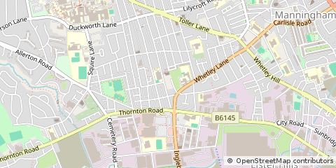 Map of Bradford, West Yorkshire