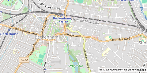 Map of Beckenham, Kent