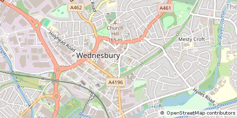 Map of Wednesbury, West Midlands