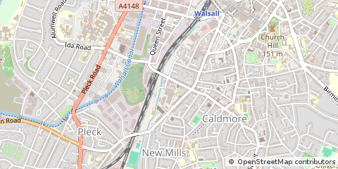 Map of Walsall, West Midlands