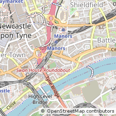 Map of Newcastle Upon Tyne, Tyne and Wear