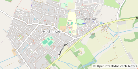Map of Hethersett, Norwich