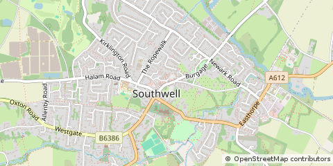 Map of Southwell, Nottinghamshire