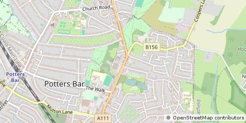 Map of Potters BAR, Hertfordshire