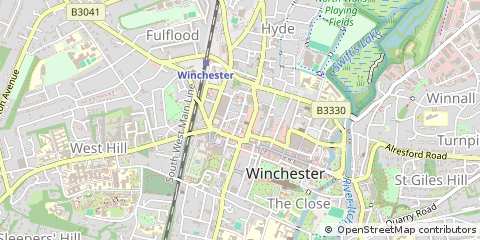 Map of Winchester, Hampshire