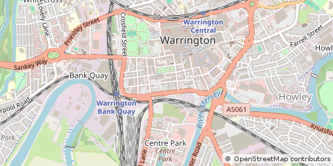 Map of Warrington, Cheshire