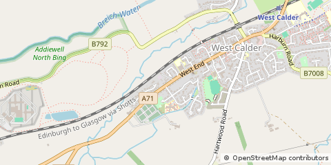 Map of West Calder, West Lothian