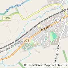 Map of West Calder, West Lothian