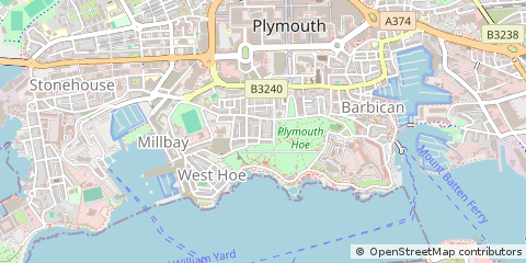 Map of Plymouth, Devon
