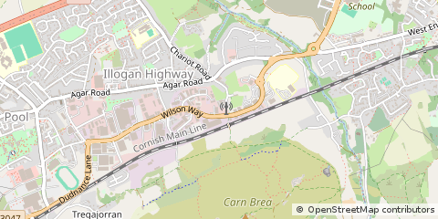 Map of Redruth, Cornwall