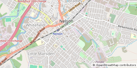 Map of Nelson, Lancashire
