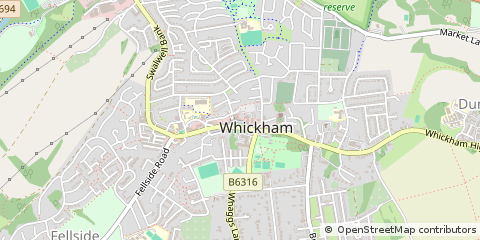 Map of Whickham, Newcastle Upon Tyne