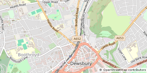 Map of Dewsbury, West Yorkshire