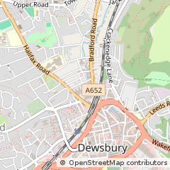 Map of Dewsbury, West Yorkshire