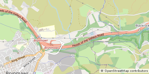 Map of Brynmawr, Gwent