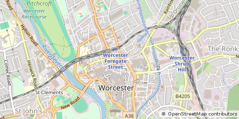 Map of Worcester, Worcestershire