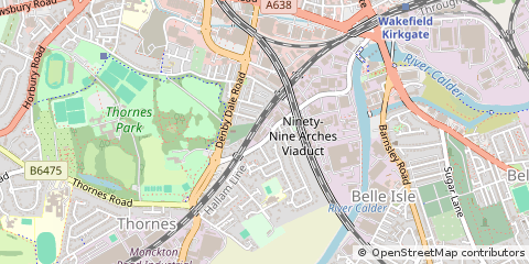 Map of Wakefield, West Yorkshire