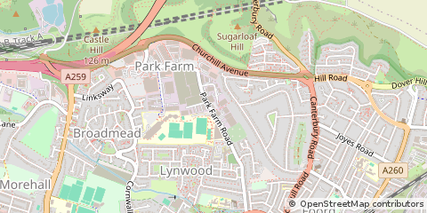 Map of Folkestone, Kent