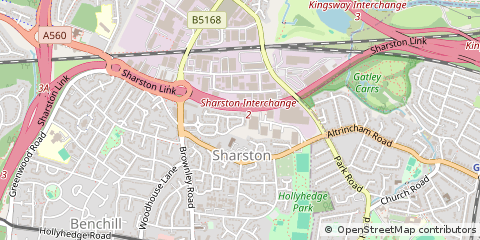 Map of Sharston, Manchester